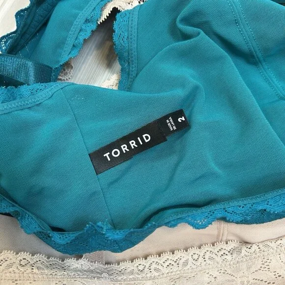 Lot Of 2 Torrid Size 2 2X Bralette Lace No Wire - Picture 9 of 11